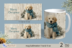 Cute puppies mug wrap Sublimation| Merry Christmas mug wrap Product Image 2