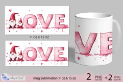 LOVE mug wrap Sublimation|LOVE mug 11oz 15oz| gnomes decor Product Image 2