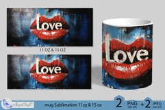 LOVE mug wrap Sublimation|LOVE mug 11oz 15oz| lips love mug Product Image 2
