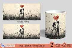 LOVE mug wrap Sublimation|LOVE mug 11oz 15oz| hearts decor Product Image 2