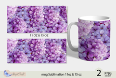 Flowers mug Sublimation|Hydrangea mug 11oz 15oz| Flora mug Product Image 2