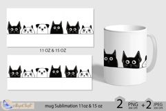 Cats dogs mug Sublimation| mug wrap 11oz 15oz| dogs and cats Product Image 2