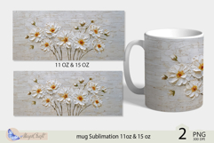 Daisies mug Sublimation|flowers mug 11oz 15oz| Flora mug Product Image 2