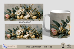 Happy Easter mug Sublimation| Easter mug 11oz 15oz| Bunny Product Image 2