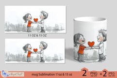 LOVE mug wrap Sublimation|LOVE mug 11oz 15oz| hearts decor Product Image 2