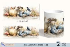 Halloween mug Sublimation|Pumpkin mug 11oz 15oz|scarecrow Product Image 2