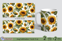 Sunflowers mug Sublimation|flowers mug 11oz 15oz| Flora mug Product Image 2