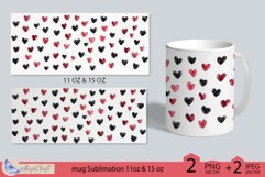 Valentines day mug Sublimation|hearts mug warp 11oz 15oz Product Image 2