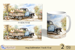 Thanksgiving truck mug Sublimation|Pumpkin mug 11oz 15oz Product Image 2