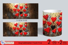 Valentines day mug Sublimation|hearts mug warp 11oz 15oz Product Image 2