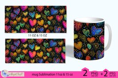 Valentines day mug Sublimation|hearts mug warp 11oz 15oz Product Image 2