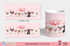 Dogs mug wrap Sublimation|mug 11oz 15oz| valentines day mug Product Image 2
