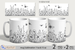 Wildflowers mug Sublimation|flowers mug 11oz 15oz| Flora mug Product Image 1