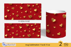 Valentines day mug Sublimation|hearts mug 11oz 15oz| hearts Product Image 2