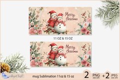 Merry Christmas two snowman Mug| Design - Mug Wrap 11oz 15oz Product Image 2
