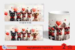 Dogs mug wrap Sublimation|mug 11oz 15oz| valentines day mug Product Image 2