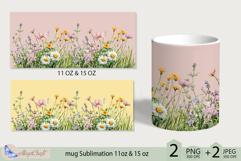 Wildflowers mug Sublimation|flowers mug 11oz 15oz| Flora mug Product Image 2