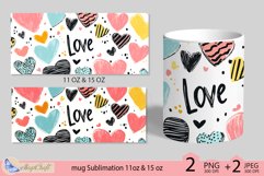 Valentines day mug Sublimation|hearts mug 11oz 15oz| love Product Image 2