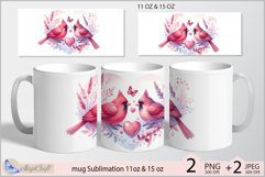 Valentine&#039;s day mug wrap Sublimation|Two cute birds mug Product Image 1