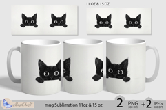 Black cats mug Sublimation| mug wrap 11oz 15oz| cats mug Product Image 1