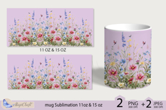 Wildflowers mug Sublimation|flowers mug 11oz 15oz| Flora mug Product Image 1