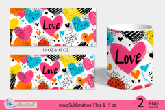 Valentines day mug Sublimation|hearts mug 11oz 15oz| love Product Image 2