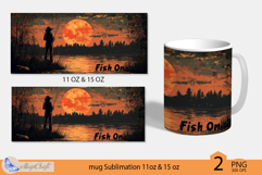 Fish On tumbler Sublimation| fisherwoman tumbler wrap| fish Product Image 2