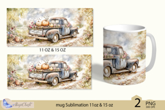 Thanksgiving truck mug Sublimation|Pumpkin mug 11oz 15oz Product Image 2