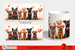 Dogs mug wrap Sublimation|mug 11oz 15oz| valentines day mug Product Image 2