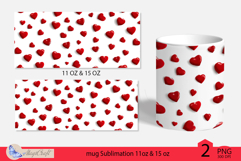 Valentines day mug Sublimation|hearts mug 11oz 15oz| hearts Product Image 2