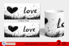 LOVE mug wrap Sublimation|LOVE mug 11oz 15oz| love decor Product Image 2
