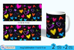 Valentines day mug Sublimation|hearts mug warp 11oz 15oz Product Image 2