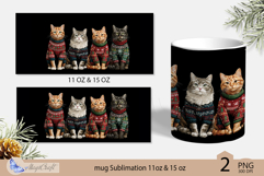 Cute cats mug wrap Sublimation| Christmas cats mug wrap Product Image 2