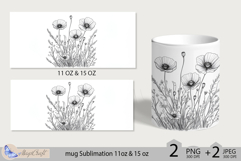 Wildflowers mug Sublimation|flowers mug 11oz 15oz| Flora mug Product Image 1