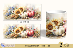 Thanksgiving mug Sublimation|Pumpkin mug 11oz 15oz|sunflower Product Image 2