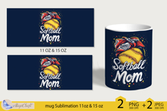 Softball Mom mug wrap Sublimation|mug wrap Mother&#039;s Day| MOM Product Image 2
