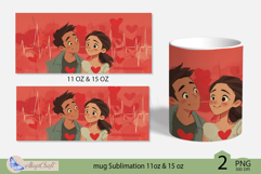 LOVE mug wrap Sublimation|LOVE mug 11oz 15oz| heart decor Product Image 2