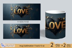 LOVE mug wrap Sublimation| black mug 11oz 15oz| love decor Product Image 2