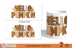 Hello Pumpkins mug wrap Sublimation|Pumpkin mug 11 oz 15 oz Product Image 2