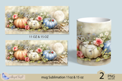 Halloween mug Sublimation|Pumpkin mug 11oz 15oz|flowers Product Image 2