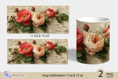 Roses mug Sublimation|flowers mug 11oz 15oz| Flora mug png Product Image 2