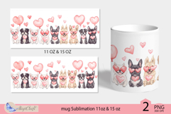 Dogs mug wrap Sublimation|mug 11oz 15oz| valentines day mug Product Image 2