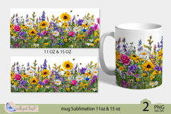 Wildflowers mug Sublimation|flowers mug 11oz 15oz| Flora mug Product Image 2