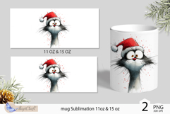 Cate black cats mug wrap Sublimation| Christmas cat mug wrap Product Image 2