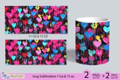 Valentines day mug Sublimation|hearts mug warp 11oz 15oz Product Image 2
