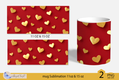 Valentines day mug Sublimation|hearts mug 11oz 15oz| hearts Product Image 2