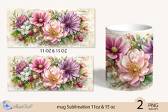Wildflowers mug Sublimation|flowers mug 11oz 15oz| Flora mug Product Image 2