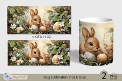 Happy Easter mug Sublimation| Easter mug 11oz 15oz| Bunny Product Image 2