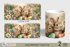 Happy Easter mug Sublimation| Easter mug 11oz 15oz| Bunny Product Image 2