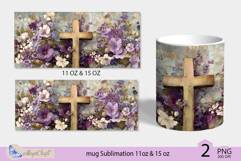 Happy Easter mug Sublimation| Easter cross mug 11oz 15oz Product Image 2